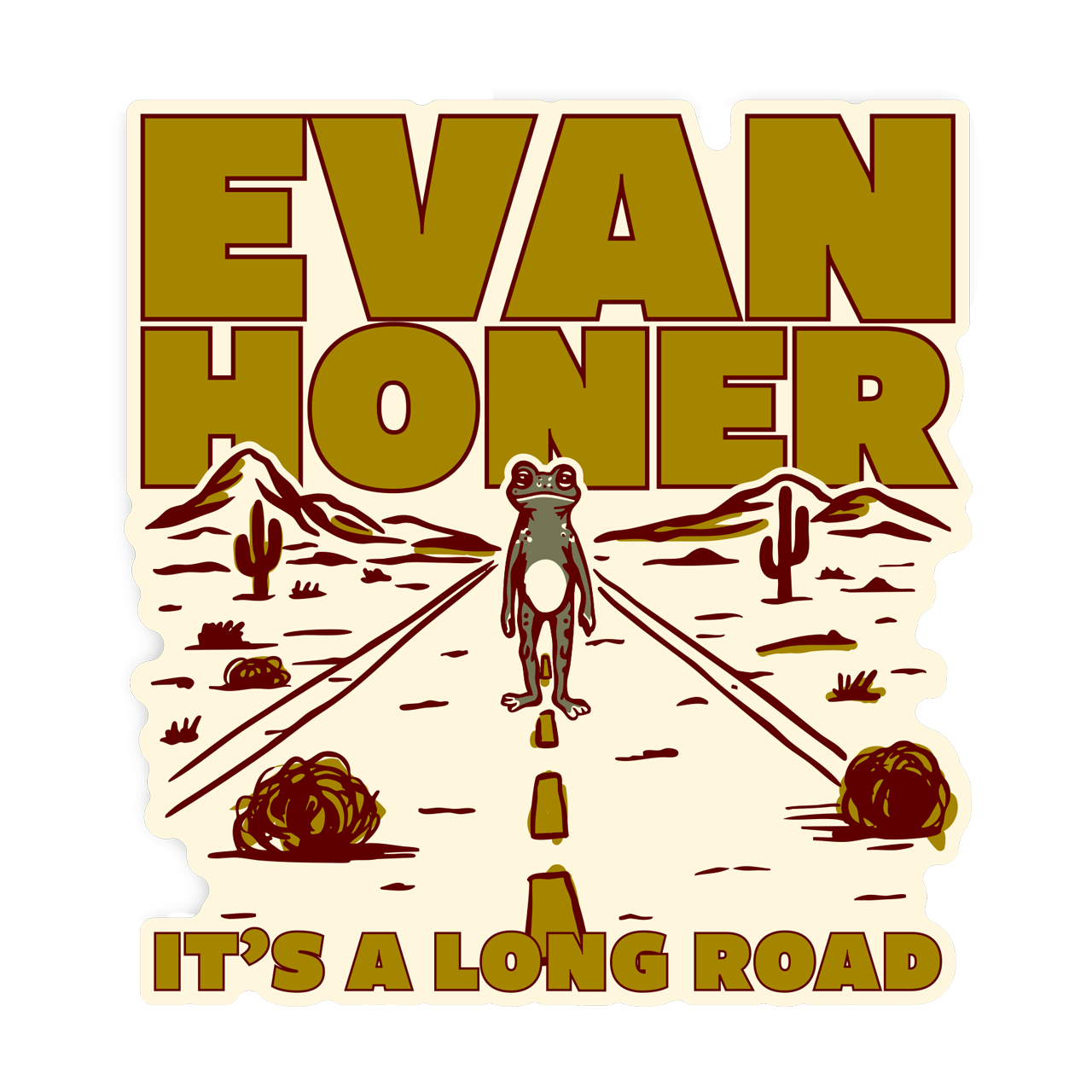 Long Road Frog Sticker