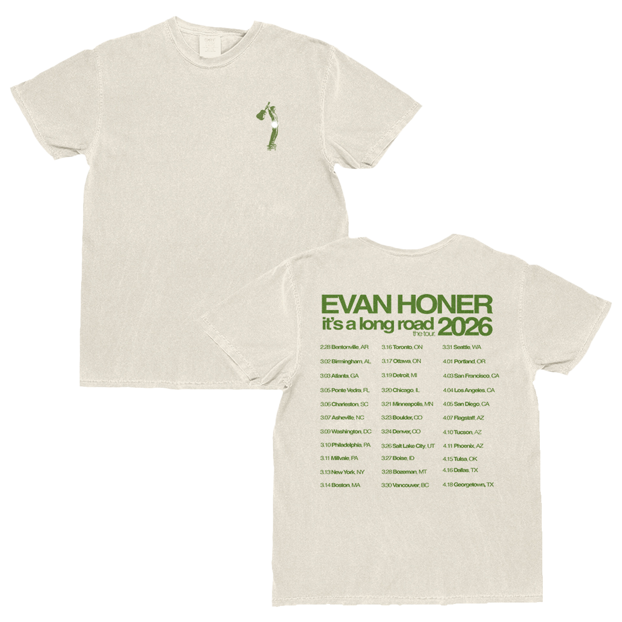 Evan Honer - 2026 Long Road Spring 2026 Tour Tee – Evan Honer Official ...